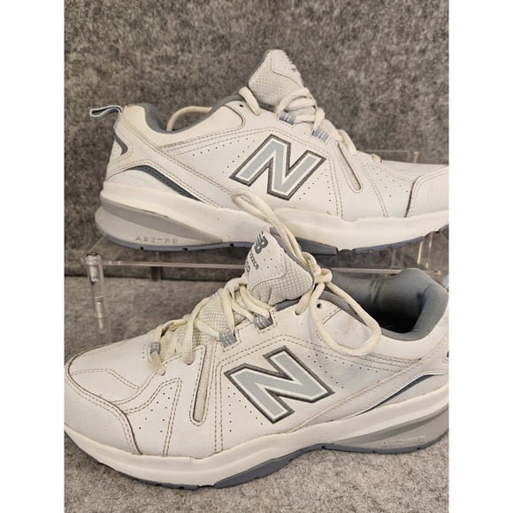 New‎ Balance 608 V5 Womens Size 10 D Walking Shoes White Blue Comfort Sneakers - Picture 1 of 13